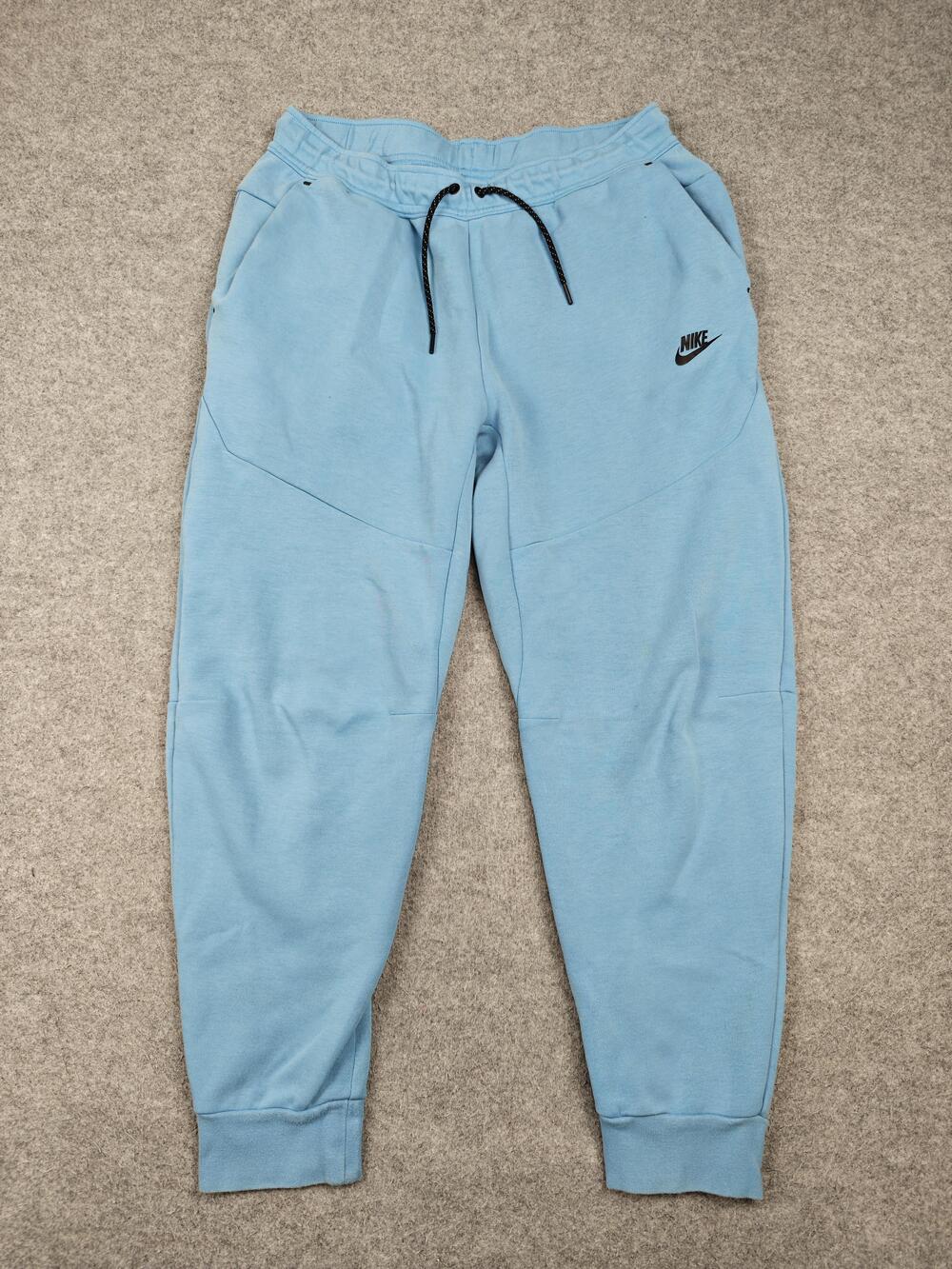 Nike Pants Mens Large Blue Jogger French Terry Zip Pocket Elastic Waist